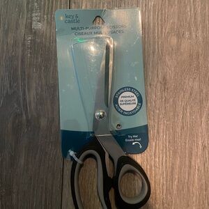 Key & Castle Multi-Purpose Stainless Steel Scissors - Black & Silver